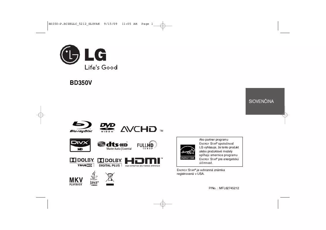 Mode d'emploi LG BD350V