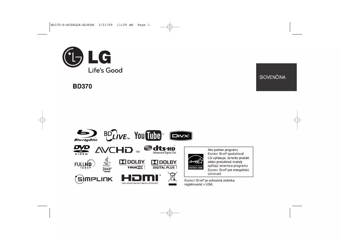 Mode d'emploi LG BD370