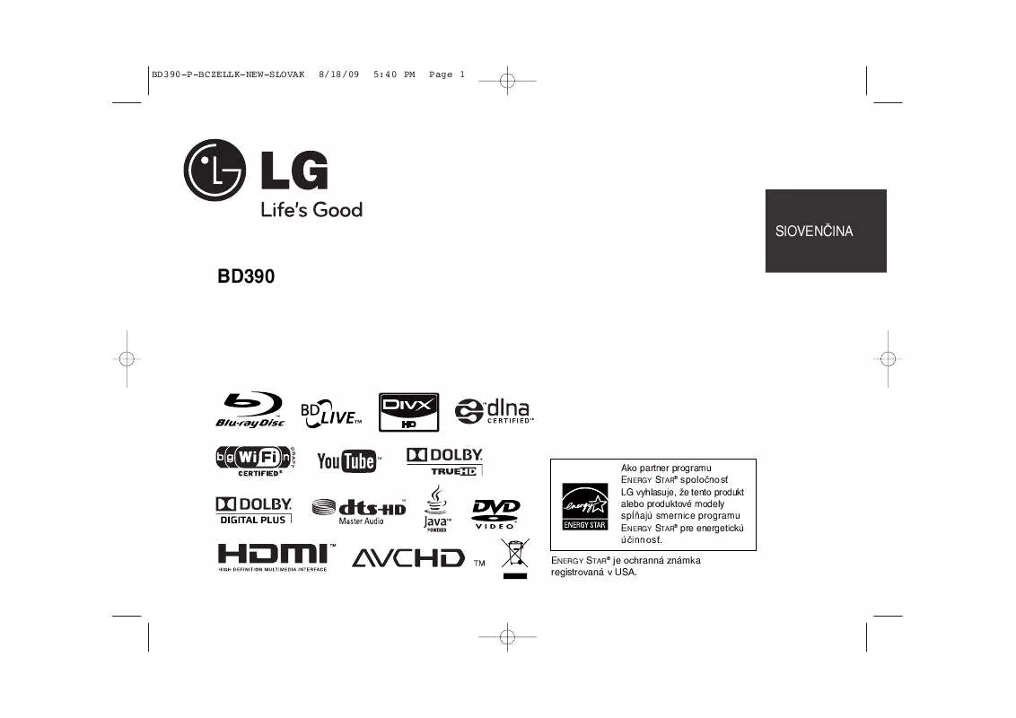 Mode d'emploi LG BD390