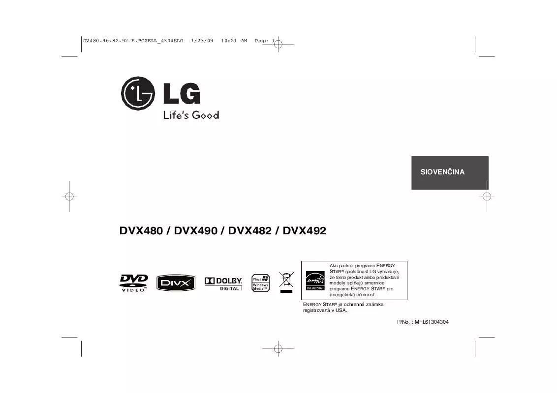 Mode d'emploi LG DVX-482