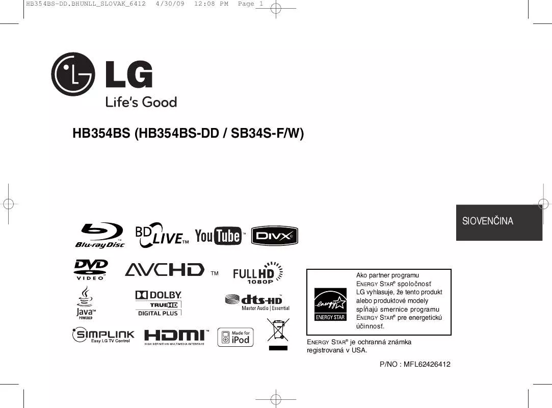 Mode d'emploi LG HB354BS
