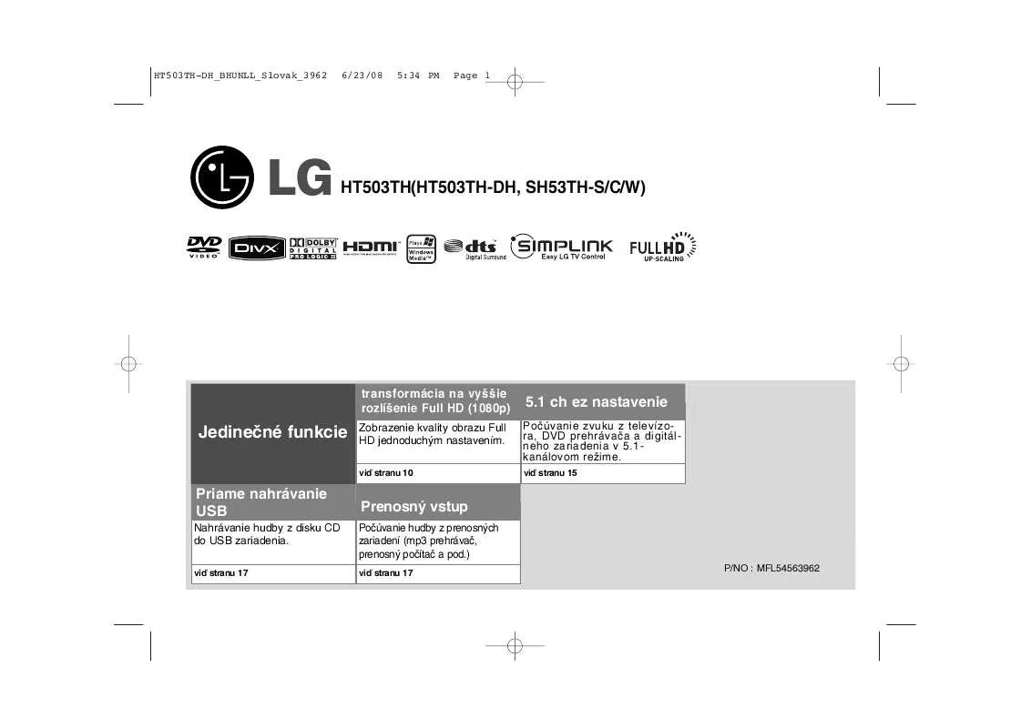 Mode d'emploi LG HT503TH