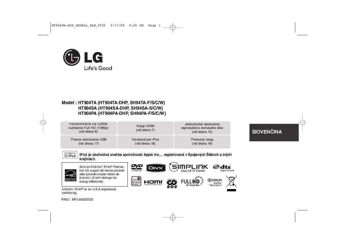 Mode d'emploi LG HT904TA