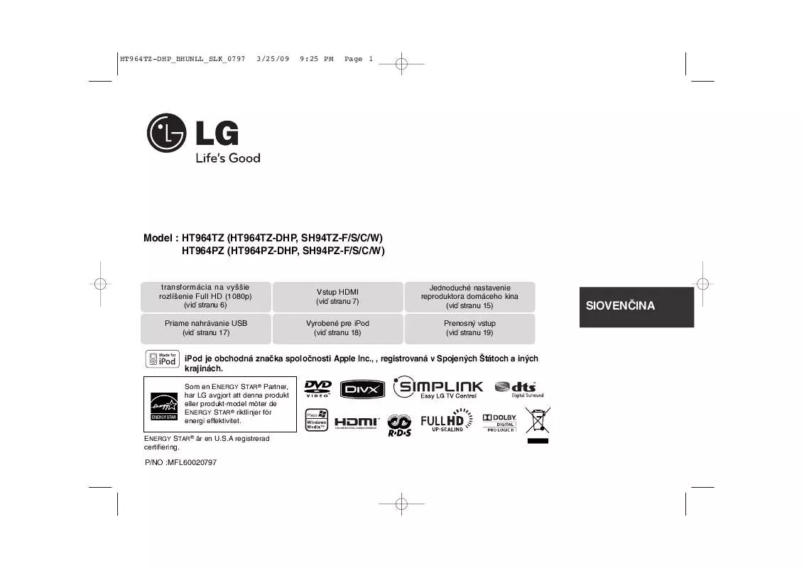 Mode d'emploi LG HT964TZ