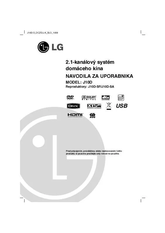 Mode d'emploi LG J10D