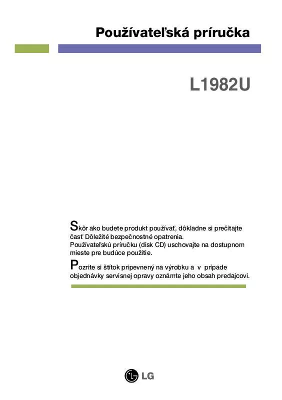 Mode d'emploi LG L1982U