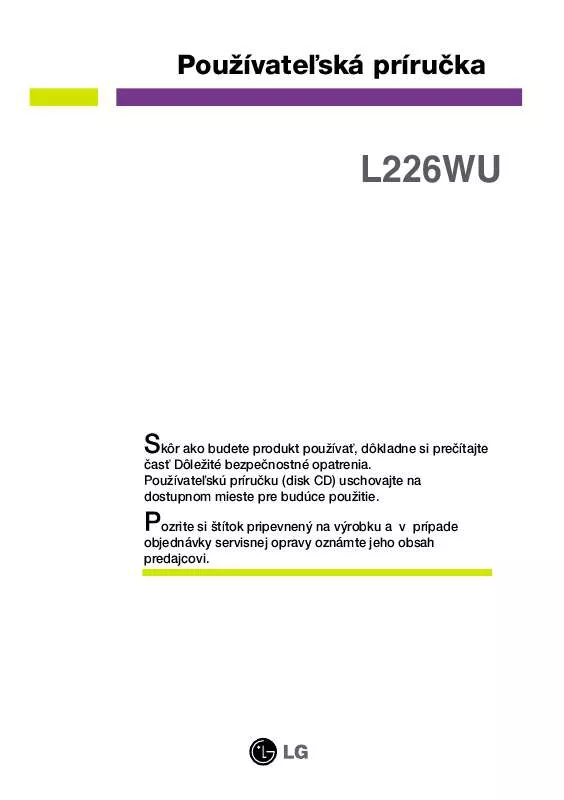 Mode d'emploi LG L226WU