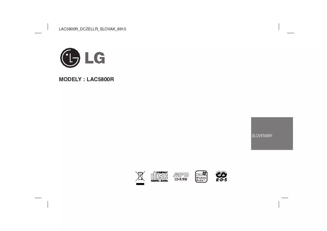 Mode d'emploi LG LAC 5800 R