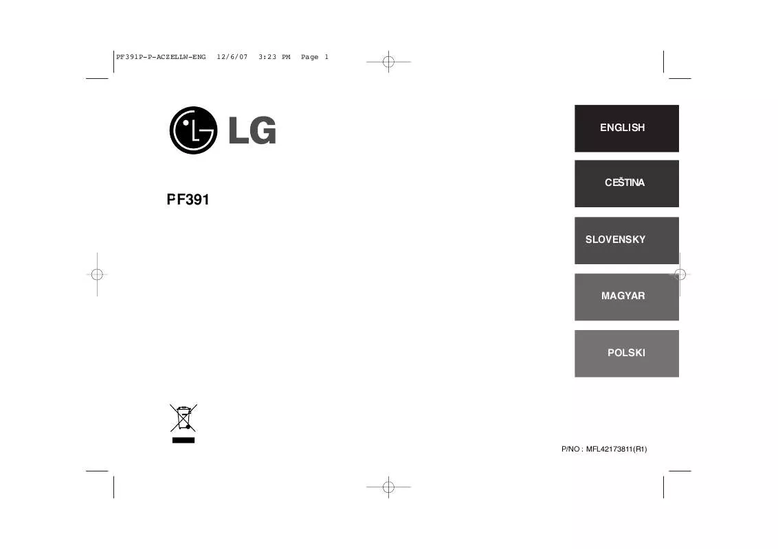 Mode d'emploi LG PF391