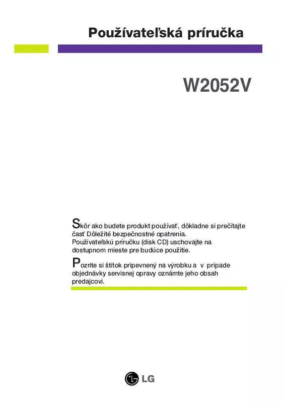 Mode d'emploi LG W2052V