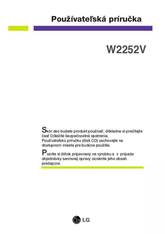 Mode d'emploi LG W2252V