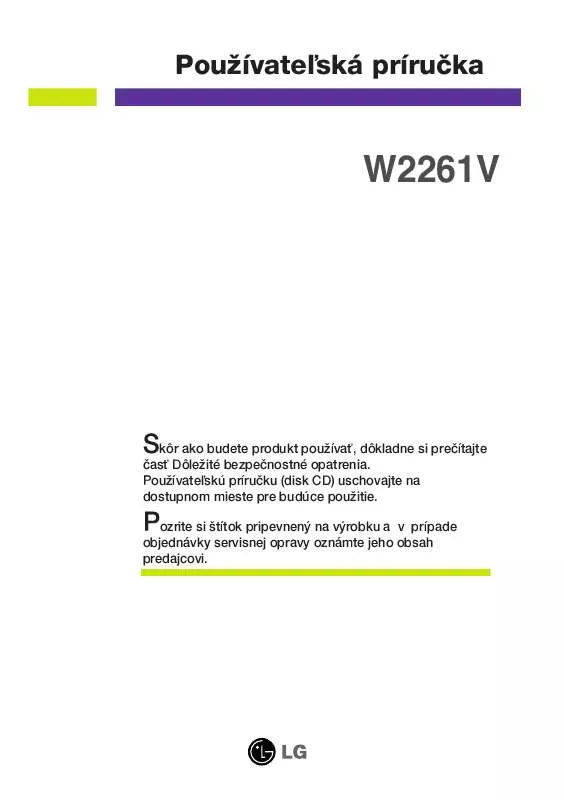 Mode d'emploi LG W2261V