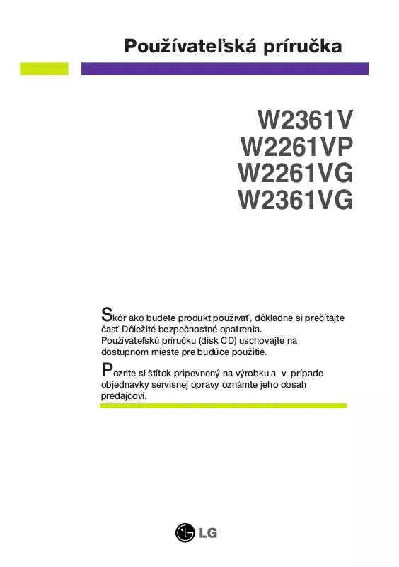 Mode d'emploi LG W2261VP