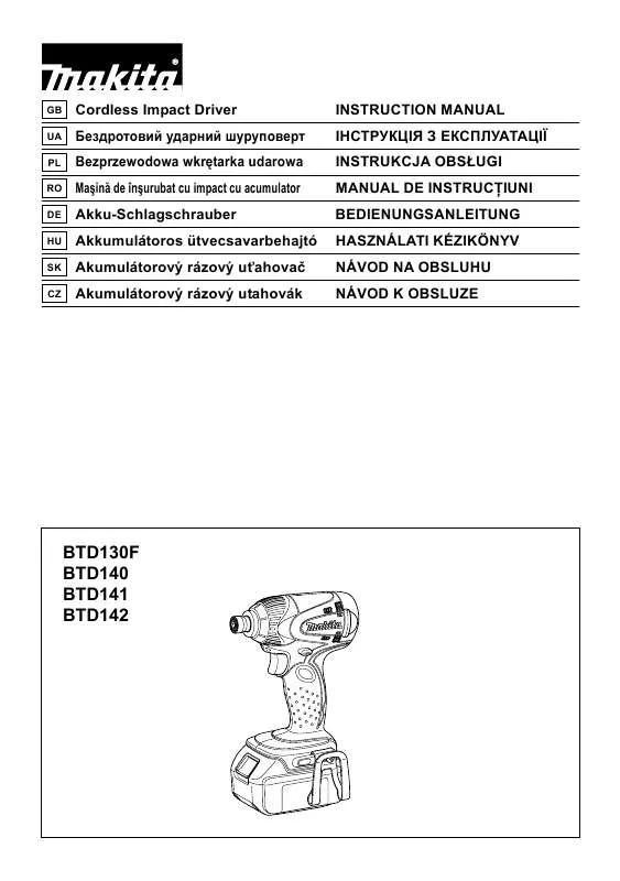 Mode d'emploi MAKITA BTD141