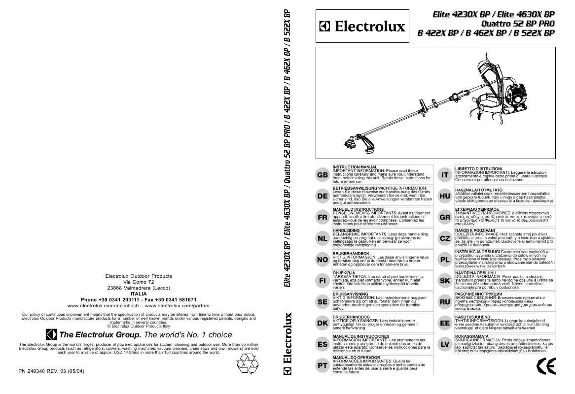 Mode d'emploi MCCULLOCH ELITE 4630 X BP PRO