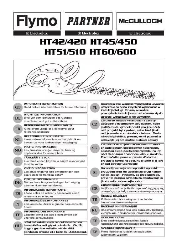 Mode d'emploi MCCULLOCH HT60