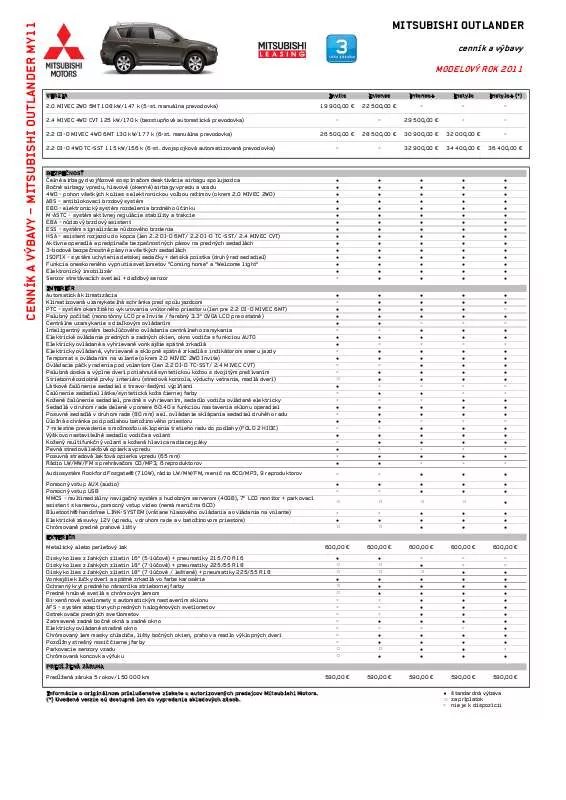 Mode d'emploi MITSUBISHI OUTLANDER