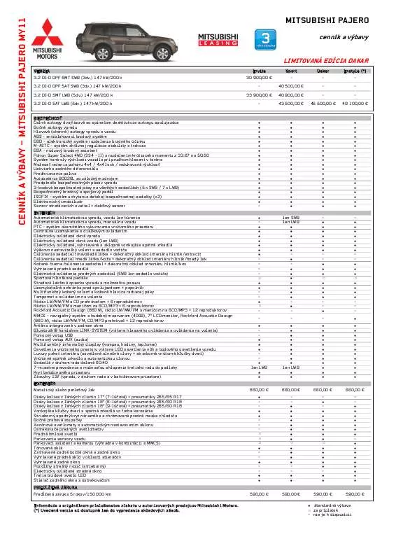 Mode d'emploi MITSUBISHI PAJERO