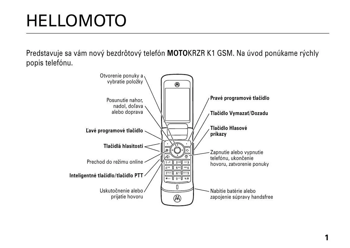 Mode d'emploi MOTOROLA MOTOKRZR K1