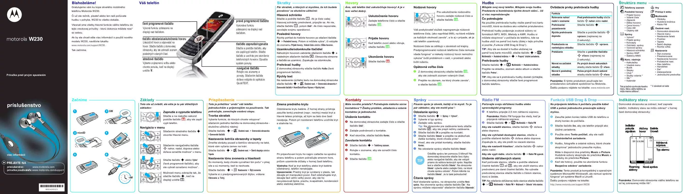 Mode d'emploi MOTOROLA W230