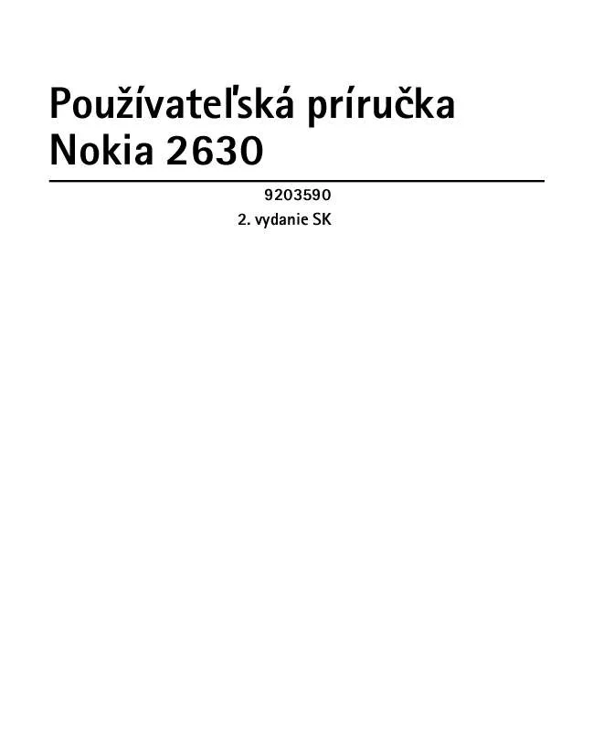 Mode d'emploi NOKIA 2630