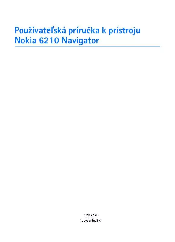 Mode d'emploi NOKIA 6210 NAVIGATOR