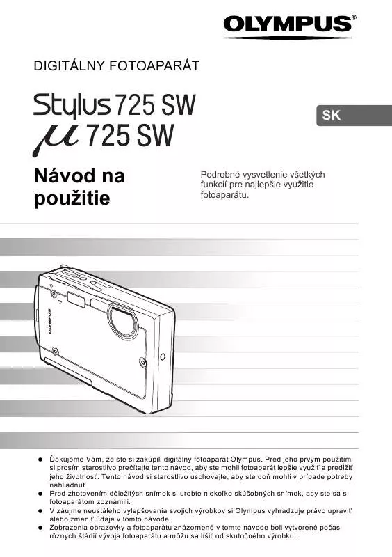 Mode d'emploi OLYMPUS Μ 725 SW