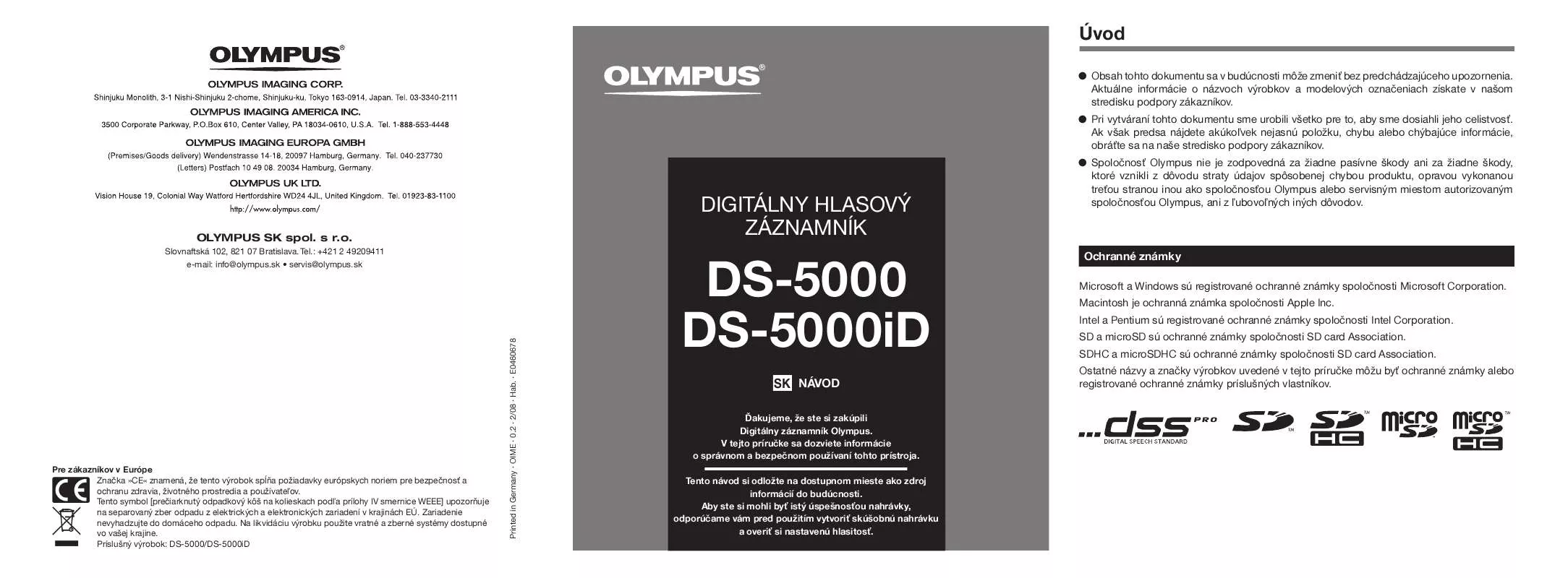 Mode d'emploi OLYMPUS DS-5000