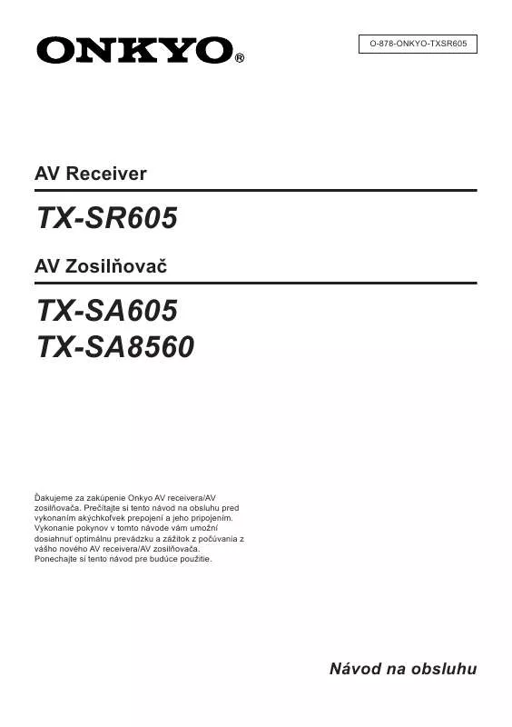 Mode d'emploi ONKYO TX-SA605