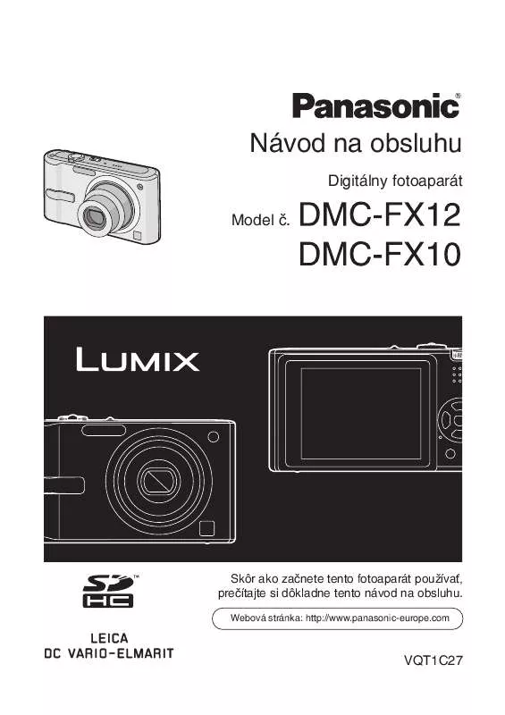 Mode d'emploi PANASONIC DMCFX10