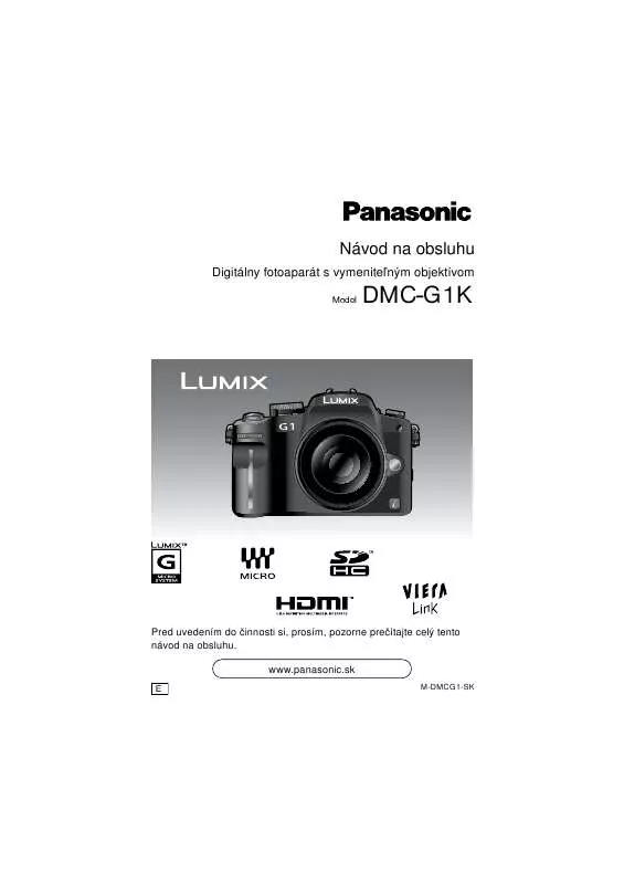 Mode d'emploi PANASONIC DMCG1W