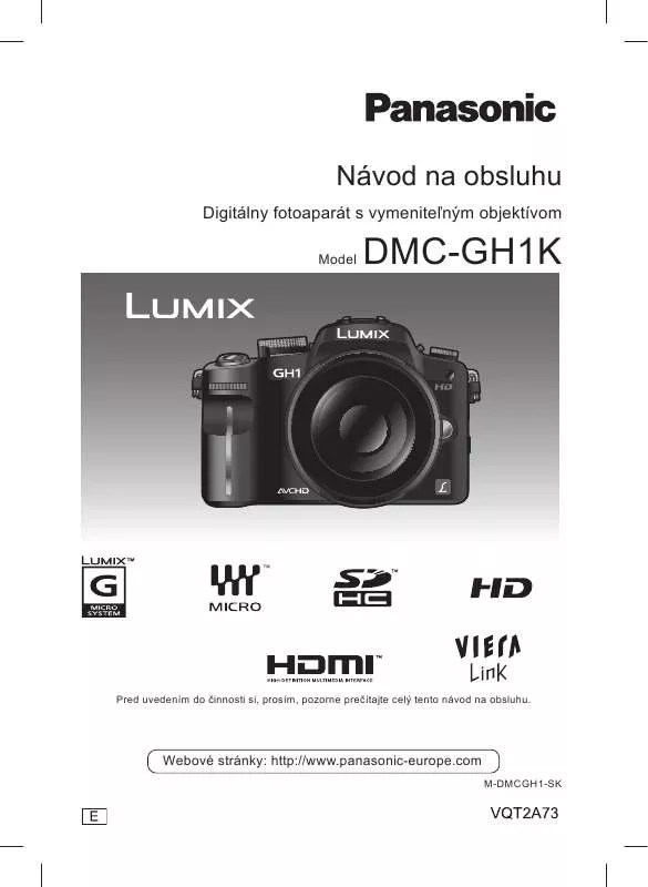 Mode d'emploi PANASONIC DMCGH1K