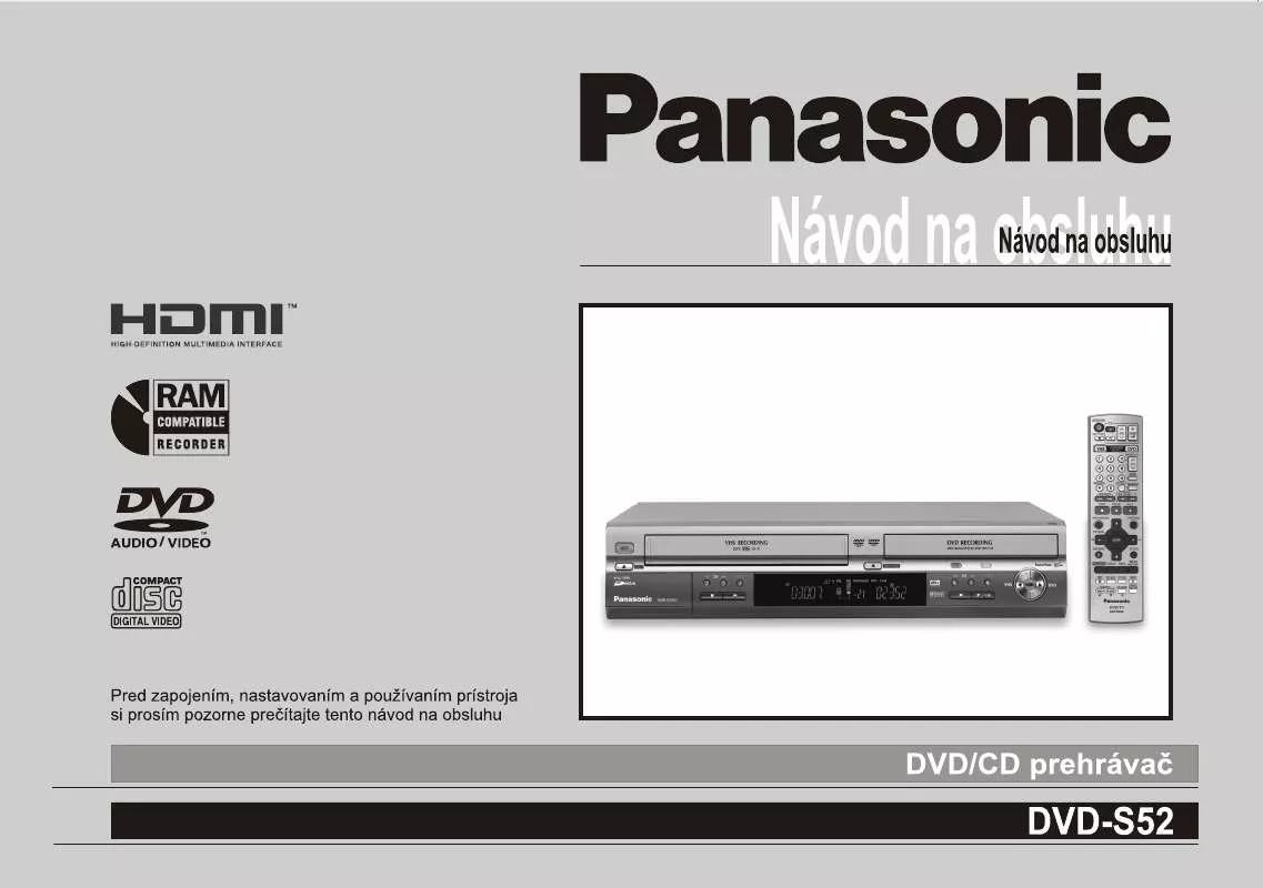 Mode d'emploi PANASONIC DVDS52