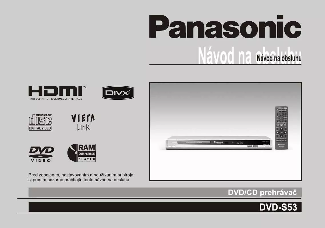 Mode d'emploi PANASONIC DVDS53