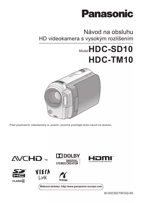 Mode d'emploi PANASONIC HDCTM10