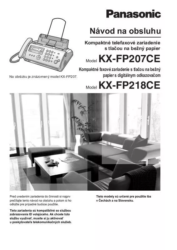 Mode d'emploi PANASONIC KX-FP207CE