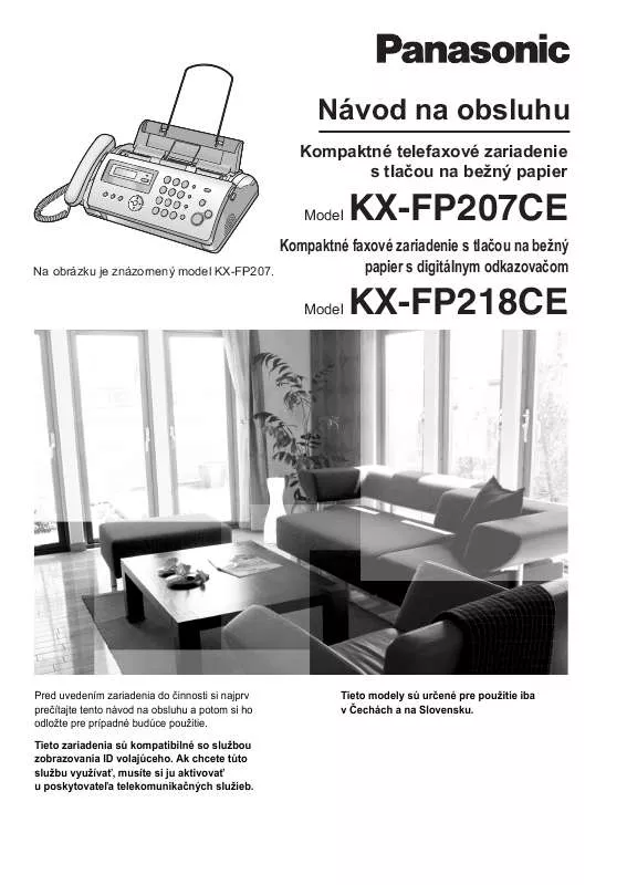 Mode d'emploi PANASONIC KX-FP218CE