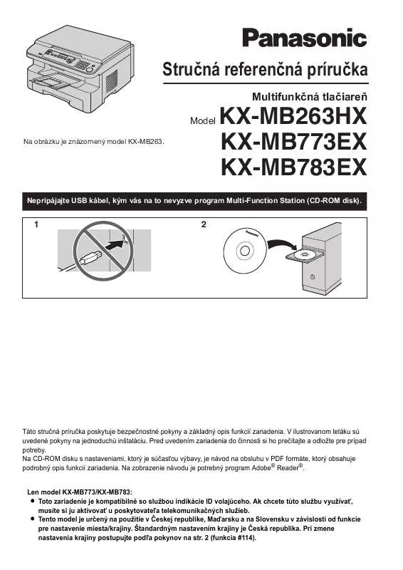 Mode d'emploi PANASONIC KX-MB263HX