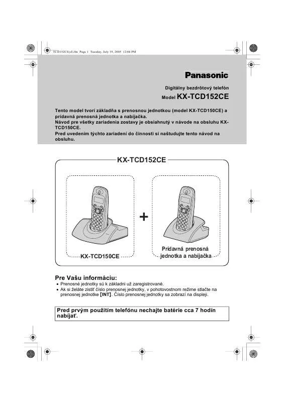 Mode d'emploi PANASONIC KX-TCD152CE