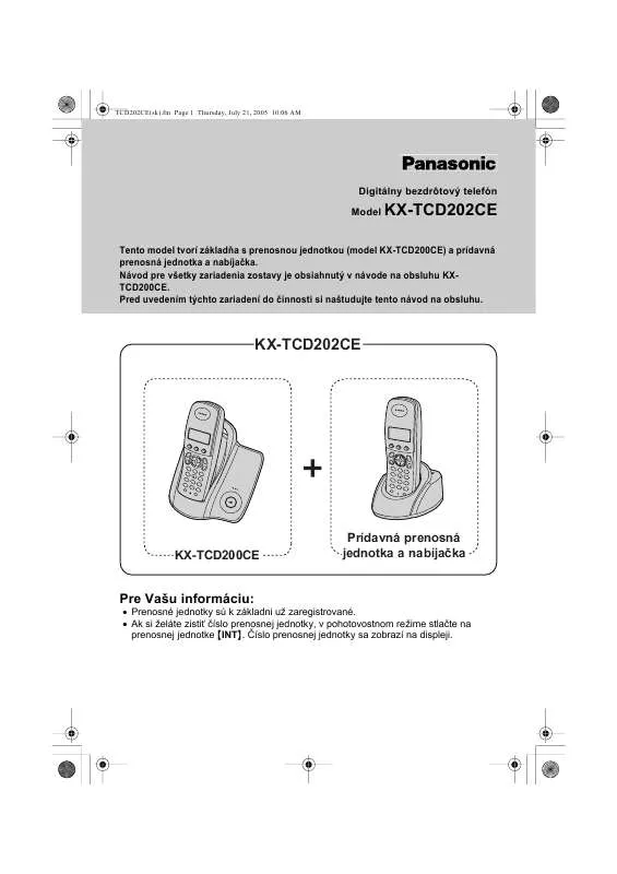 Mode d'emploi PANASONIC KX-TCD202CE