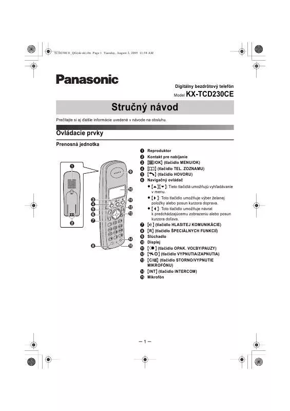 Mode d'emploi PANASONIC KX-TCD230CE