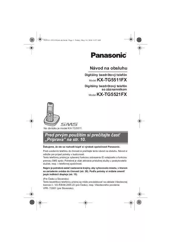 Mode d'emploi PANASONIC KXTG5511FX