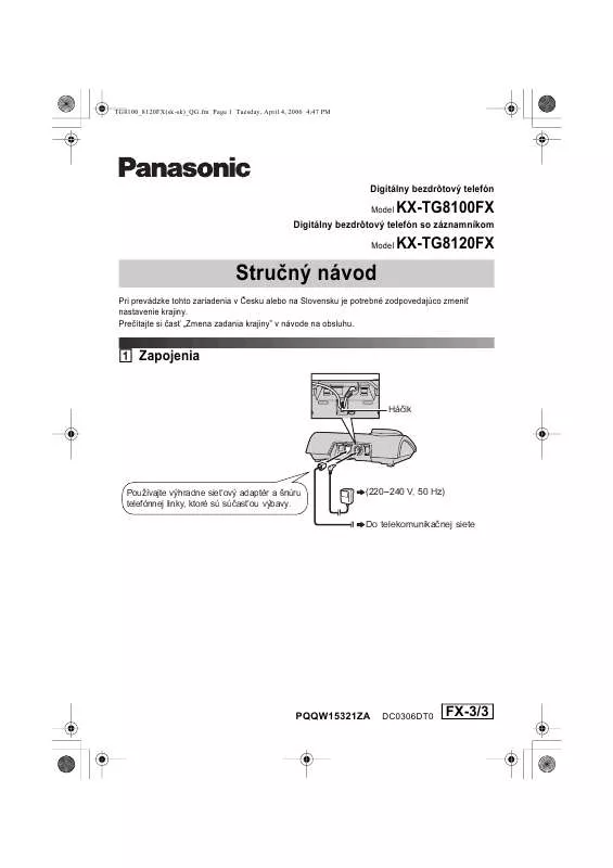 Mode d'emploi PANASONIC KX-TG8120FX