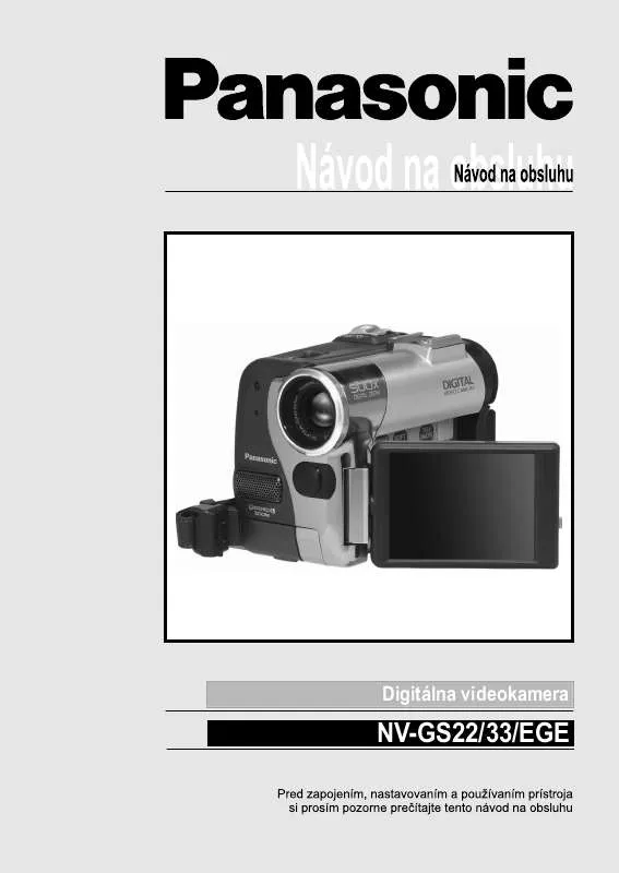 Mode d'emploi PANASONIC NVGS33