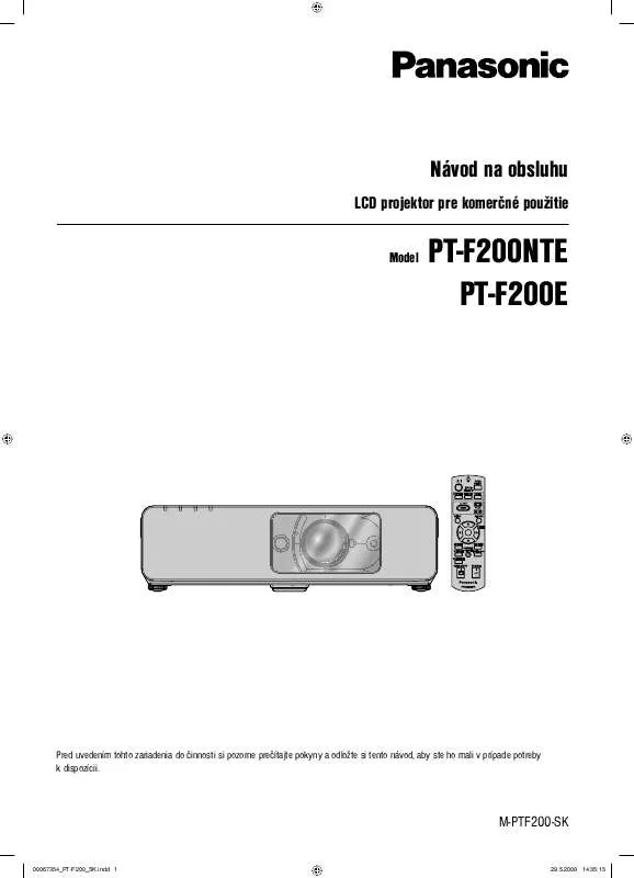 Mode d'emploi PANASONIC PTF200E