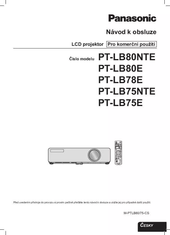 Mode d'emploi PANASONIC PTLB78VE