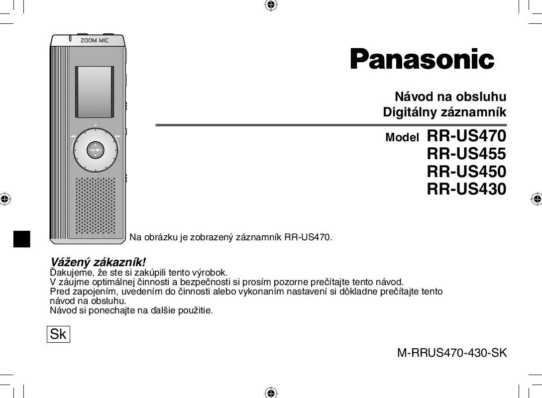 Mode d'emploi PANASONIC RRUS430