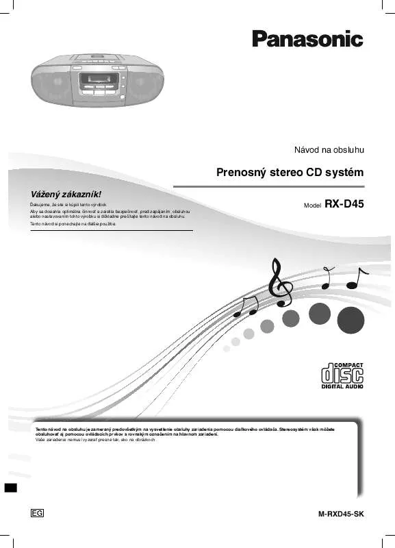 Mode d'emploi PANASONIC RXD45EG