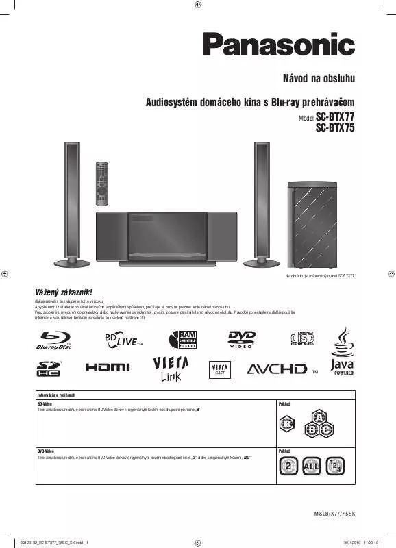 Mode d'emploi PANASONIC SCBTX75