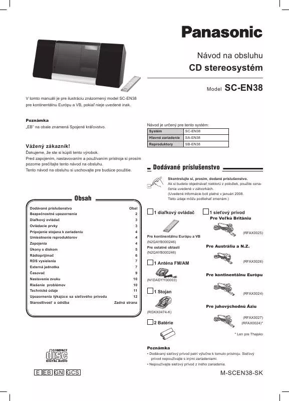 Mode d'emploi PANASONIC SCEN38